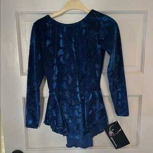 Girls blue glitter motionwear skating dress